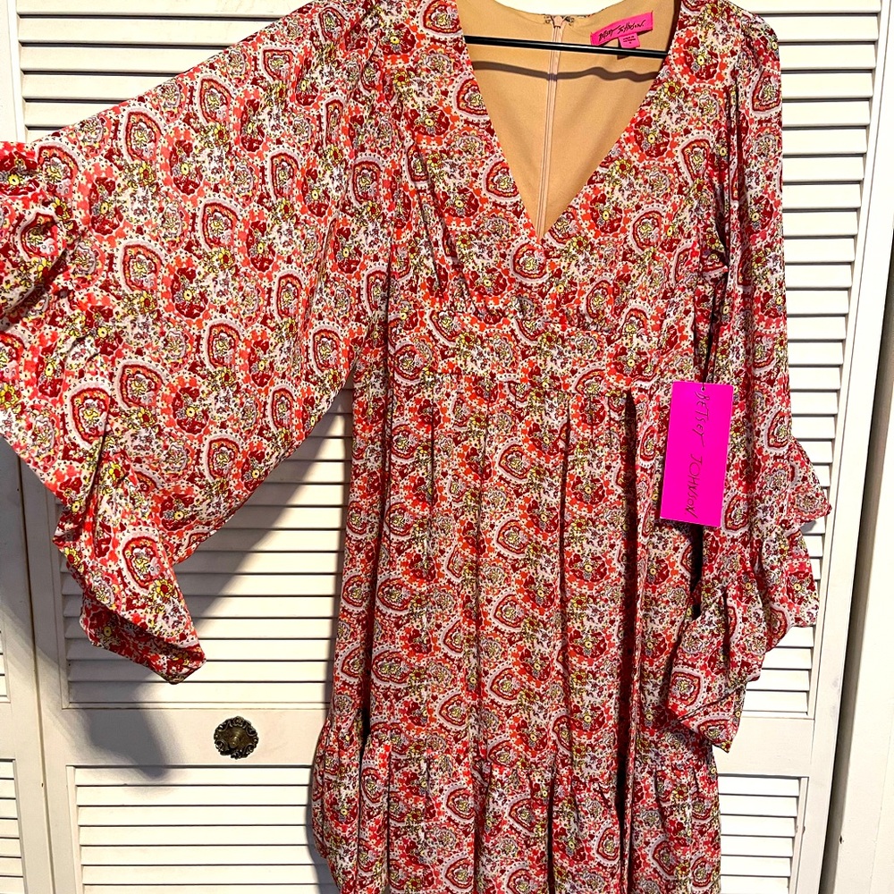 Betsy Johnson wrap Kimono sleeve dress size 8